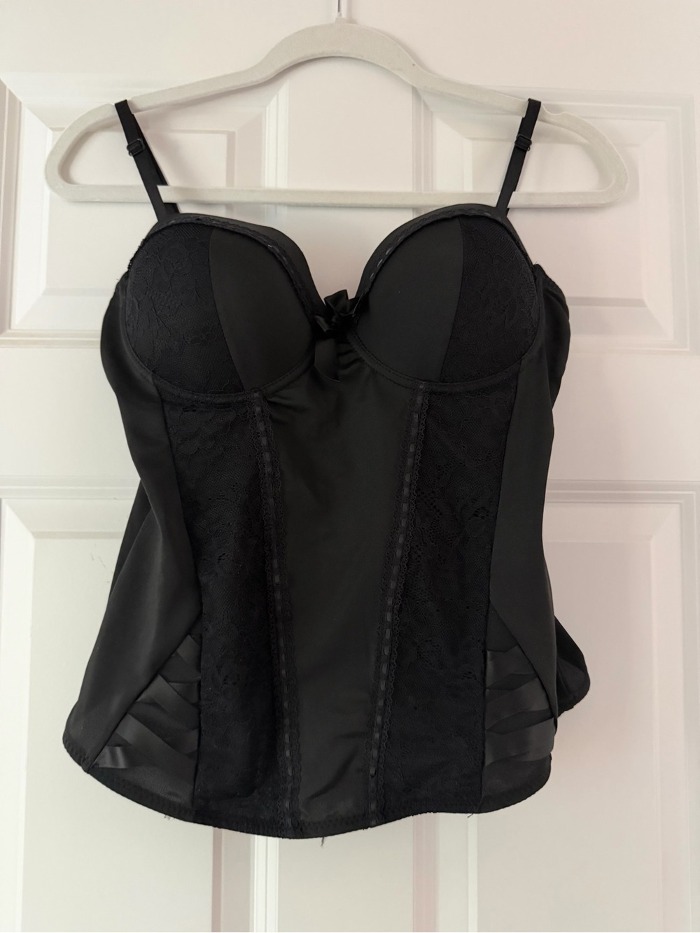Black Lace Bustier Corset Top - Women